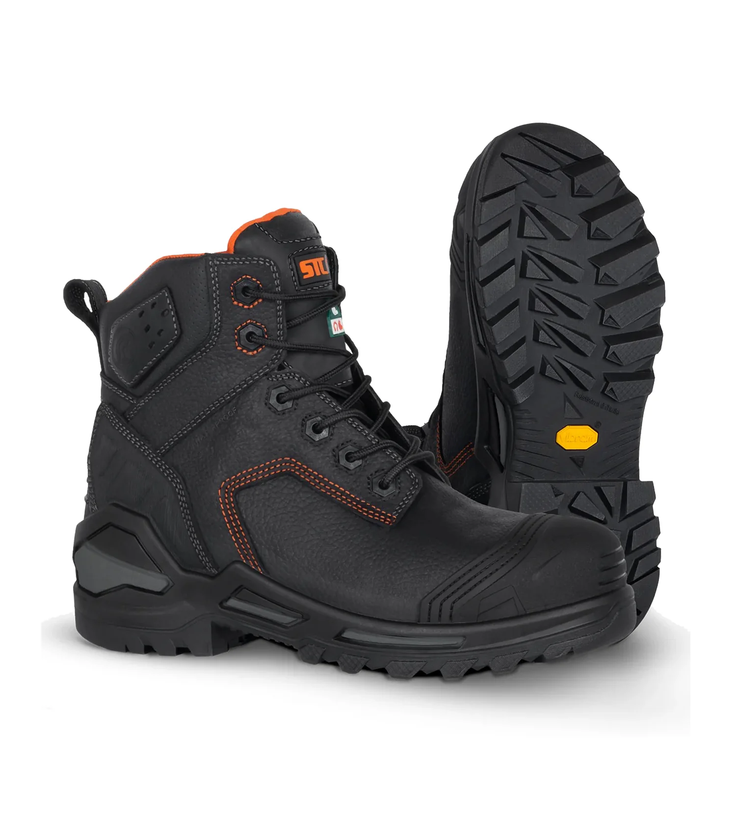 Bottes de travail 6'' imperméables en cuir Blade - STC