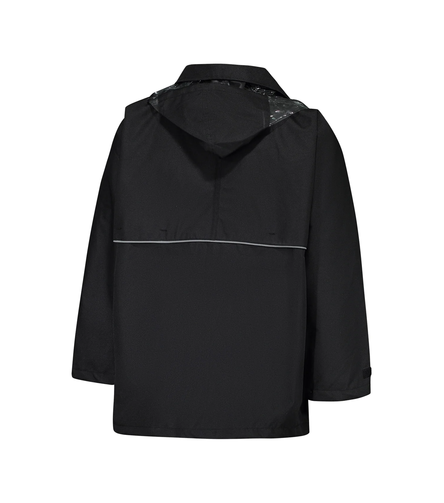 Manteau imperméable respirant en nylon noir 87-R99-1 - Ganka - Image 2